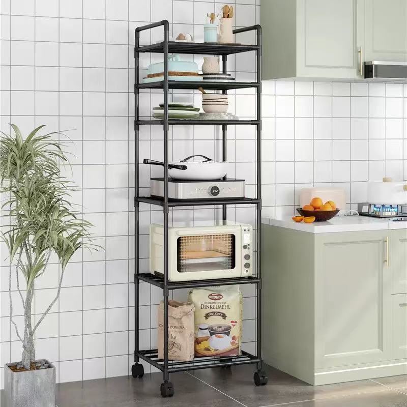 Kitchen storage rack, floor-standing multi-layer micro-wave stove and pot rack, household storage, bathroom storage rack