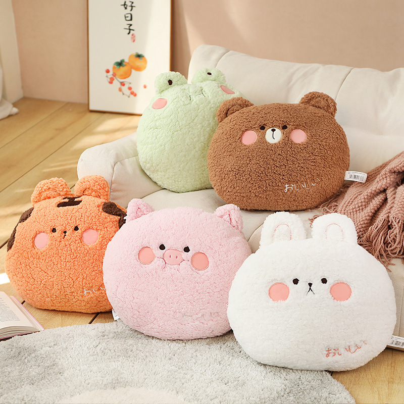 Cute Japanese-style dumplings, pink pigs, little animals, pom-pom throw pillows, chicks, rabbits, comfortable cushions, elastic waist, bedroom details Picture