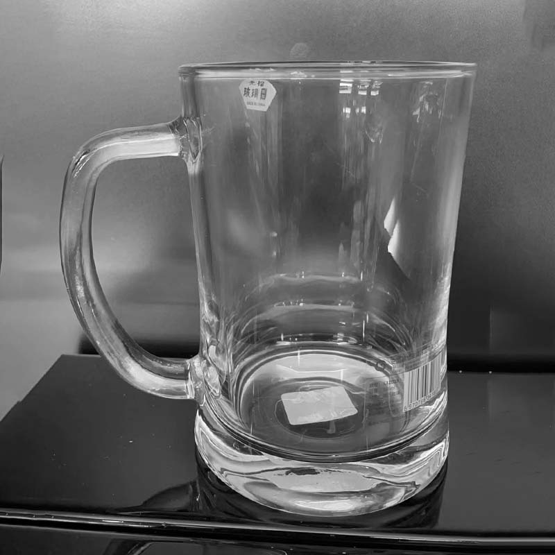 杯子/玻璃杯/带把玻璃水杯/太阳浮雕杯子/玻璃保温瓶细节图