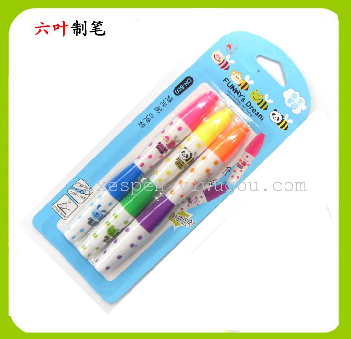 A supermarket stationery set of 6 flashcard highlighters for 9500