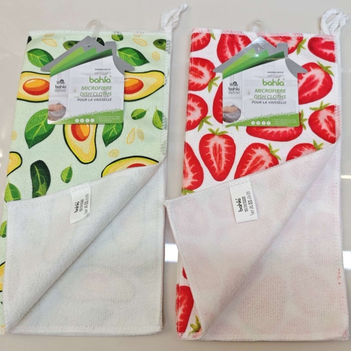 牛油果草莓数码印花清洁毛巾清洁抹布