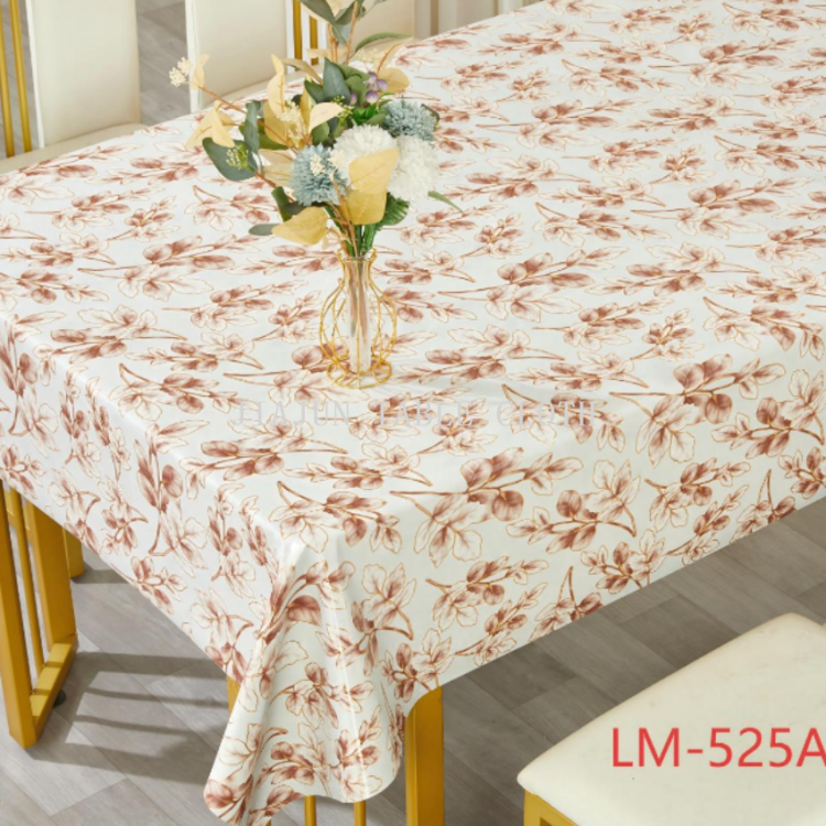 PVC perolado pintura ligera mantel impermeable de lujo mantel antiaceite fácil de limpiar mantel de PVC Application Scenario