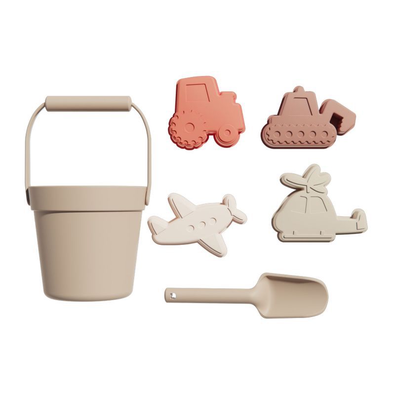 Children's silicone beach toy set, baby sand-digging shovel, beach toys, bathing, water play, parent-child interaction, water play full figure