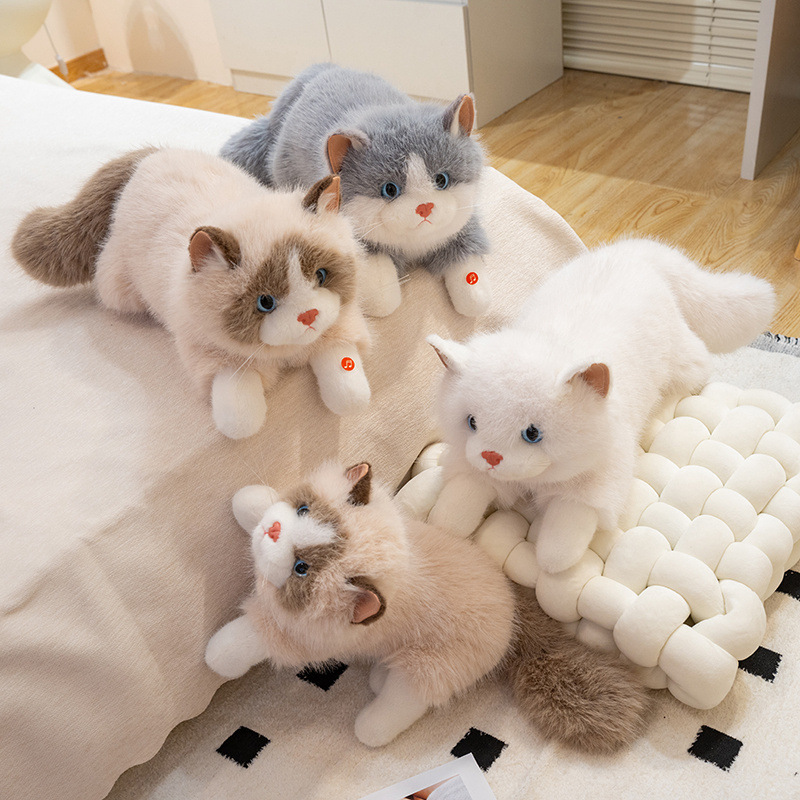 Cute simulation cat, stuffed cat, cartoon plush toy, sleeping doll details Picture