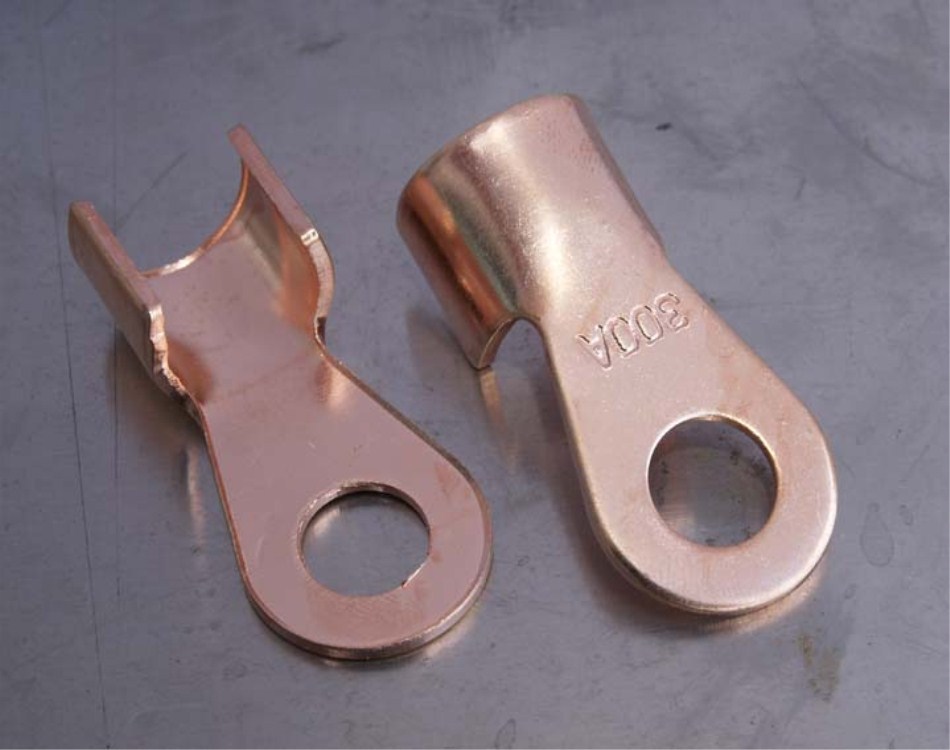 Battery clamps. Battery terminals, wire clips, battery wire clips, wire noses details Picture