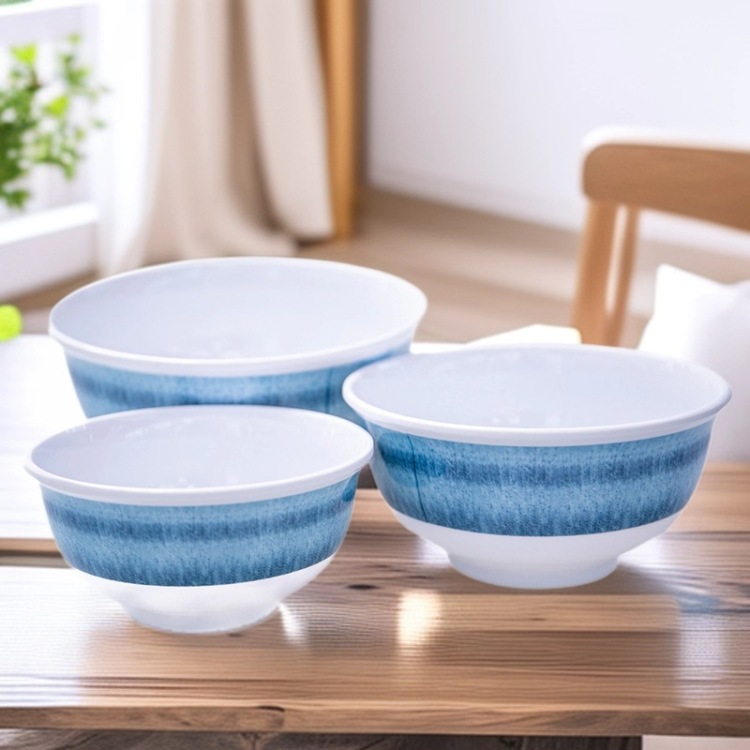 A5密胺餐具海鲜盘子蓝色创意烧烤盘仿瓷餐盘火锅店配菜盘密胺盘