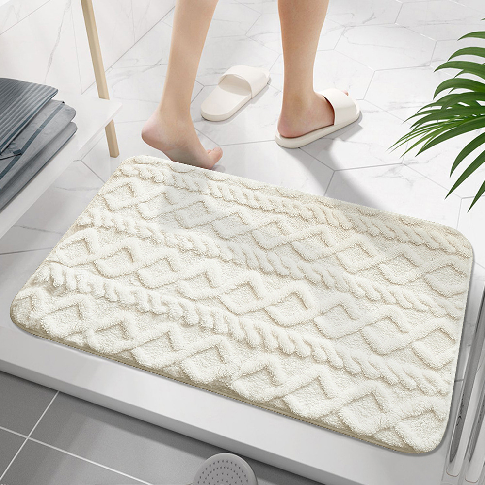 Wholesale of in-stock door MATS, carpets, anti-slip MATS, water-absorbing jacquard floor MATS, solid-color living room and bedroom bedside floor MATS, and carpets full image