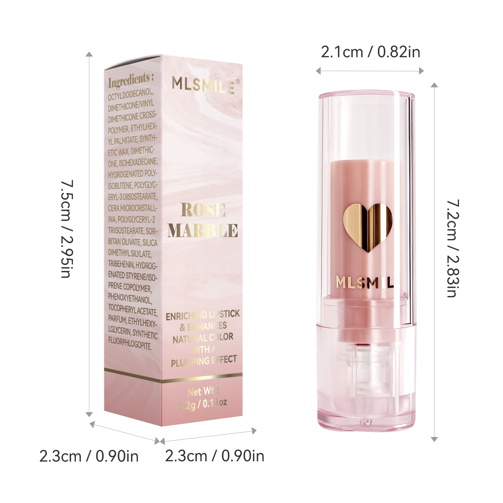 Four new matte marble-patterned lipsticks with satin finish. The matte texture is moisturizing and hydrating, and easy to apply Item Picture