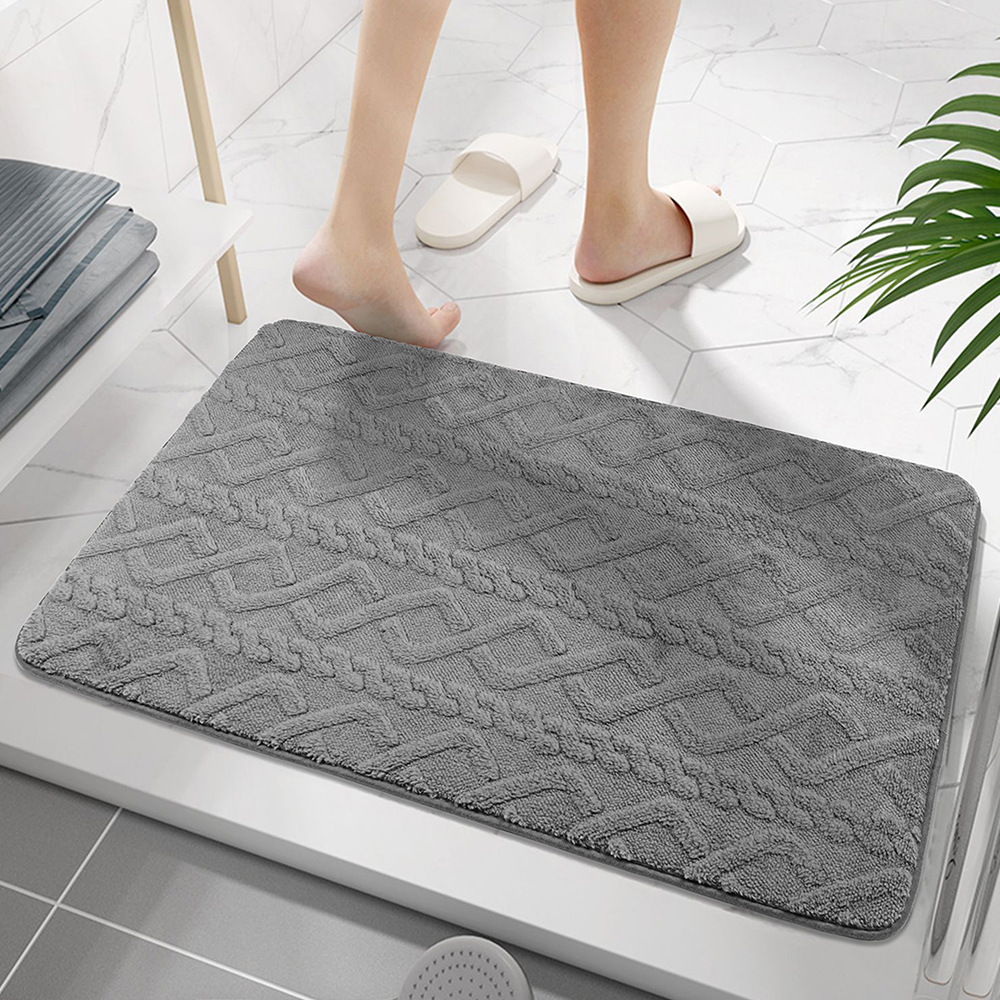 Wholesale of in-stock door MATS, carpets, anti-slip MATS, water-absorbing jacquard floor MATS, solid-color living room and bedroom bedside floor MATS, and carpets Specification image