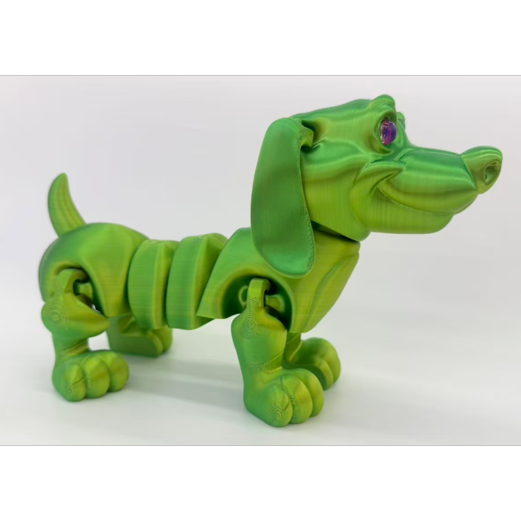 21*11cm3D打印腊肠小狗玩具模型可动创意玩具白底实物图