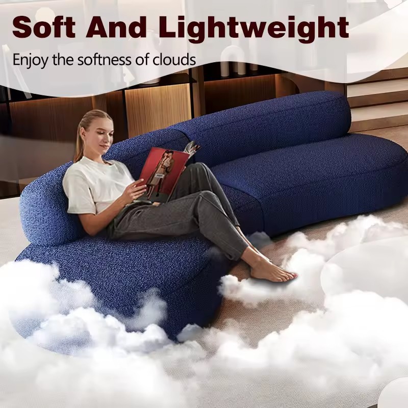 Factory-customized vacuum compressed irregular-shaped sofa, designed by Nordic designers, arc-shaped and simple living room, multi-person combination