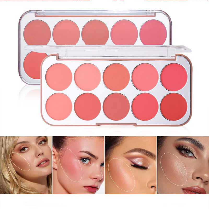 Ten-color color-changing matte blush, containing chemical pigments, naturally and lastingly brightens the complexion details Picture
