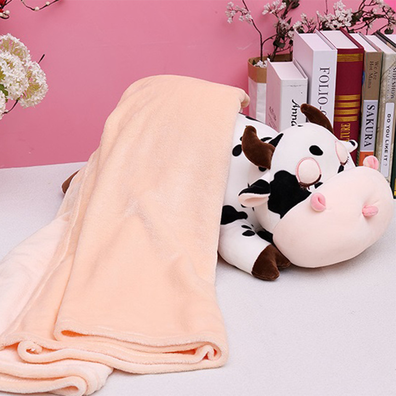Cow plush toy cartoon animal throw pillow quilt, two-in-one multi-functional throw pillow quilt, midday rest home throw pillow wholesale air conditioner quilt