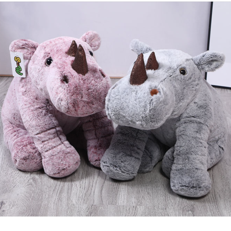 犀牛毛绒玩具公仔玩偶 多尺寸 多颜色 支持定制 可加LOGO白底实物图