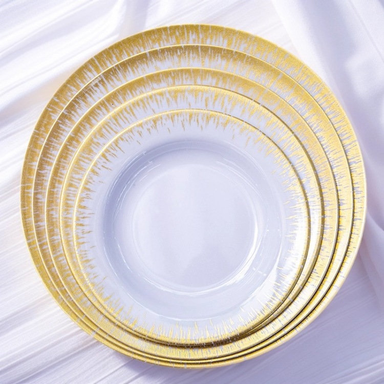Cross-border melamine imitation ceramic tableware manufacturers offer wholesale of bowls and plates in stock at night markets and street stalls Item Picture