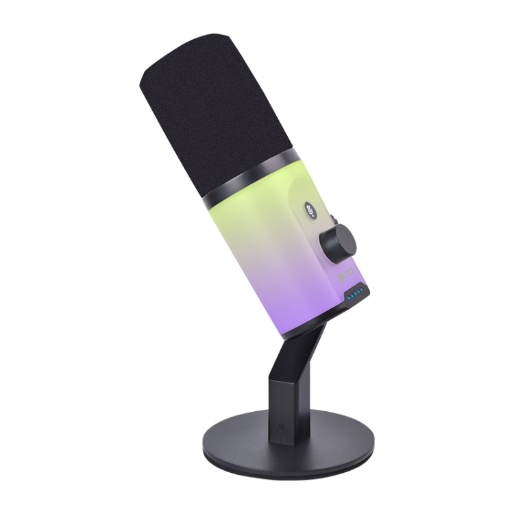 Dynamic XLR/USB dual-mode microphone for audio recording, dubbing and live streaming, desktop RGB color noise-cancelling microphone details Picture