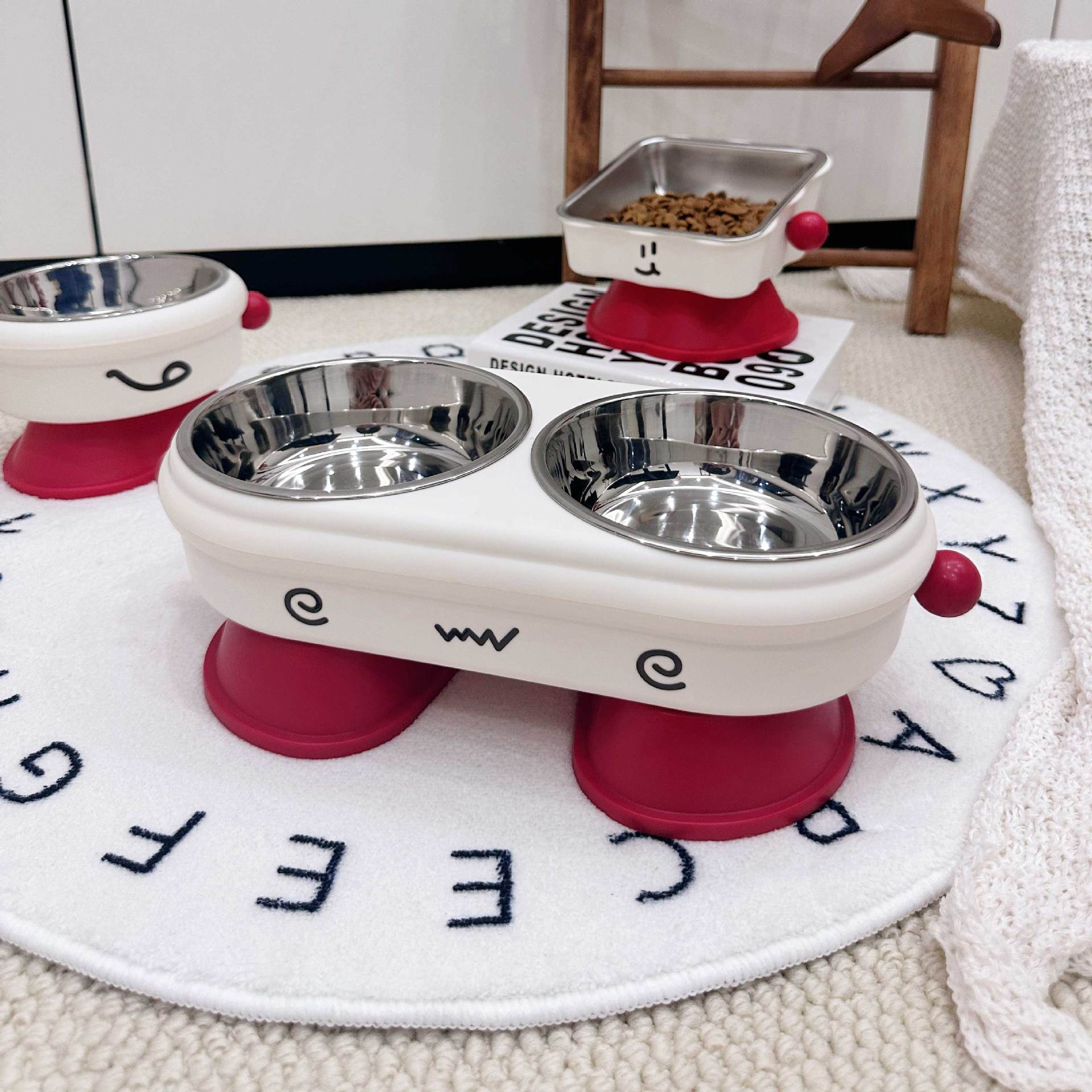 双碗宠物餐盘智能喂食器宠物用品自动喂食器宠物