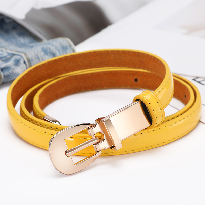 New patent leather pin buckle belt for women, simple and versatile Korean-style decorative jeans, women's casual belt wholesale Item Picture