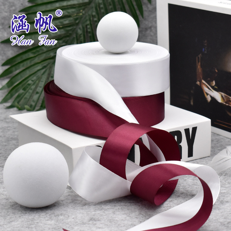 Special offer on Hanfan 4CM large ribbon roll, 12-inch ribbon four-piece set, binding ribbon, handmade rose gift ribbon details Picture