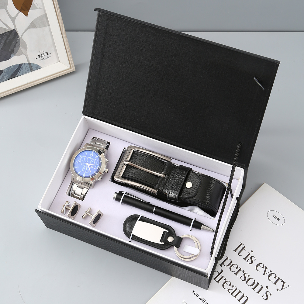 Kit de regalo para hombres para el día del profesor reloj de cuarzo gafas de sol billetera caja de regalo de negocios beneficios para empleados corporativos Item Picture