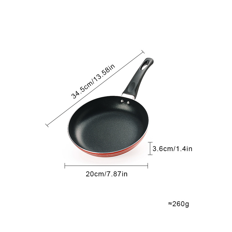 XJ10 household cooking pan, non-stick pan, flat egg frying pan, kitchen hot oil pan, breakfast pancake, small frying pan Specification image