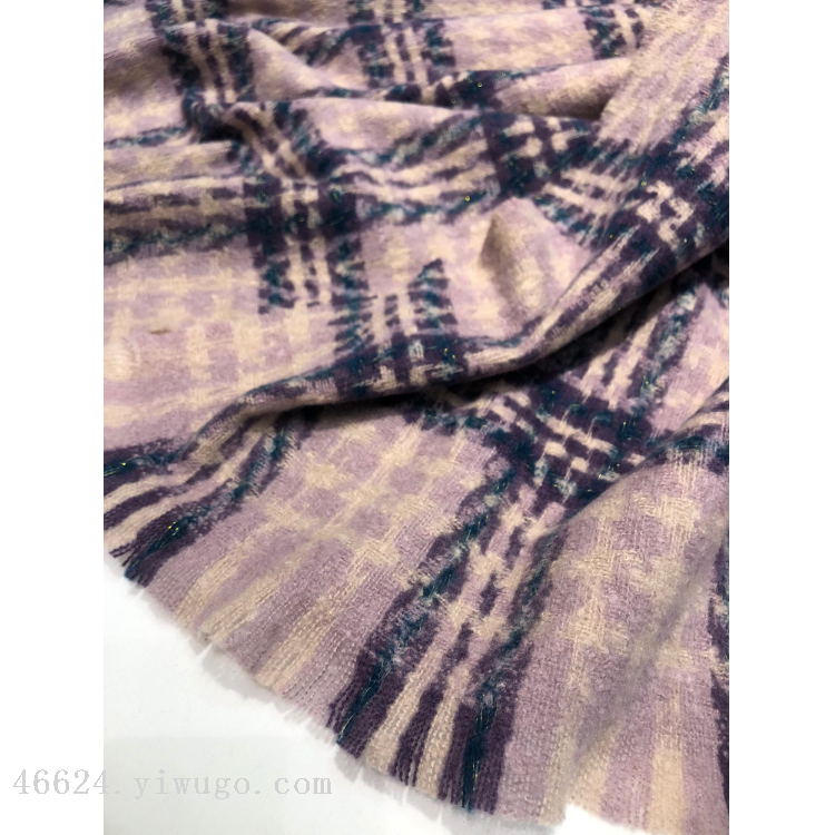 Wholesale of cross-border scarves in stock, e-commerce live streaming, supply chain, Xiaoxiangfeng barley ear checkered scarves