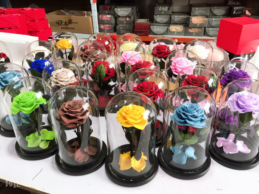 花杆/火把狂欢夜导具/仿真花diy发饰/电镀玫瑰花/钩织花细节图
