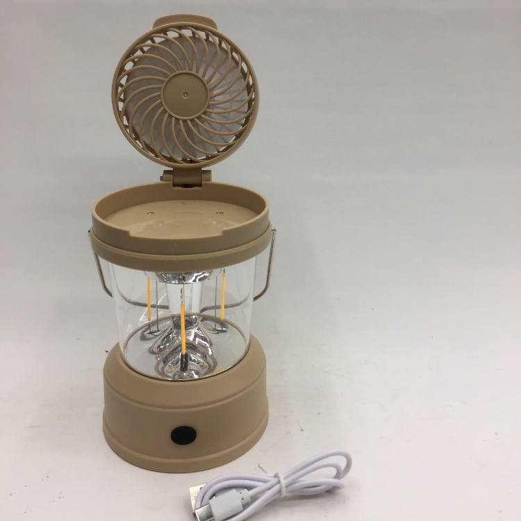 跨境新款夏天露营风扇手提灯七彩舞台变色马灯风扇马灯露营帐篷灯产品图