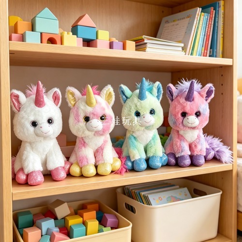 Cross-border colorful unicorn dolls accompany and confess your love. Rainbow Pony plush toy dolls Specification image