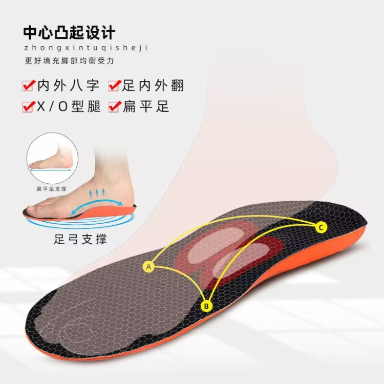 New full-arch cushioning insoles for both men and women with plantar fascia to relieve foot pain and orthopedic arch movement shock absorption Application Scenario
