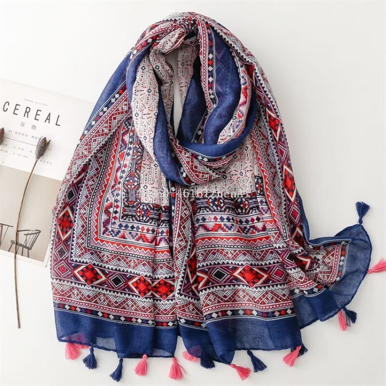 New cross-border export printed long scarf e-commerce live-streaming scarf wholesale supply chain supply details Picture