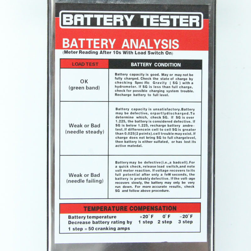 Electric bike battery tester, voltmeter, car battery tester, high-precision battery quality measurement instrument Specification image