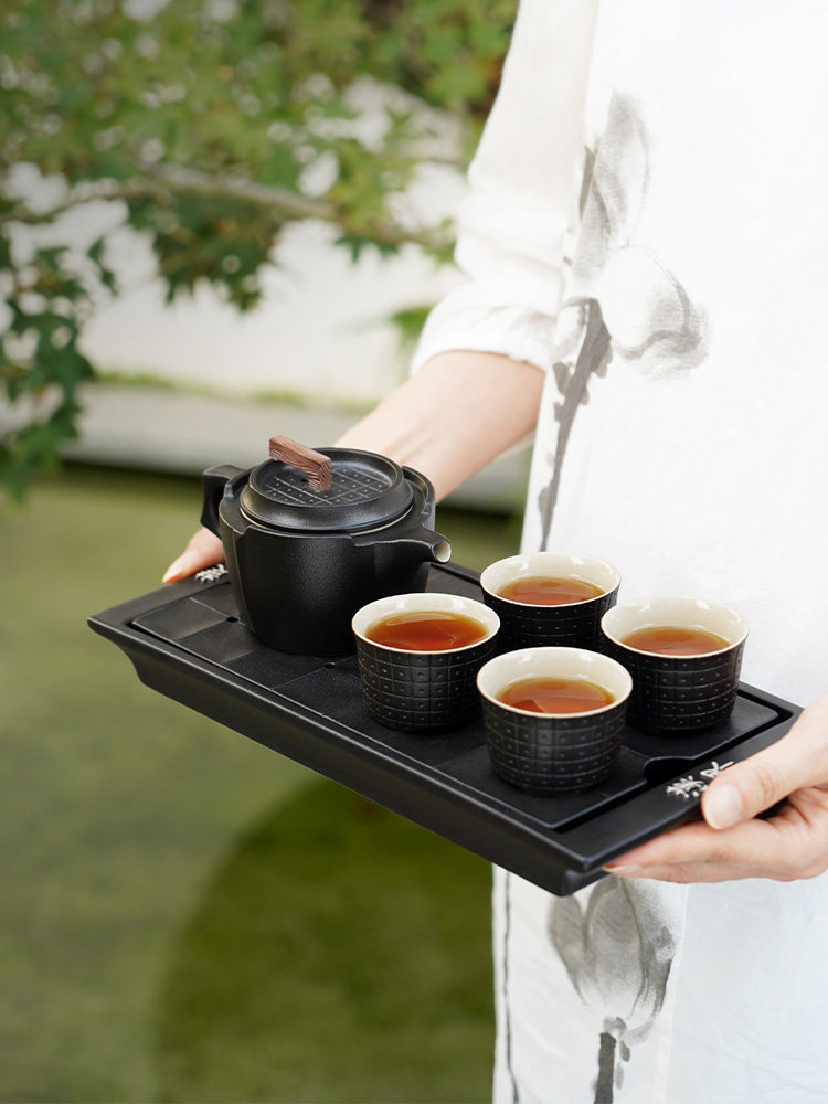 Taiwan Lu Bao Ceramic Men's Tea Set, Business office, home tea room, simple design, Flag Opening Victory Gift box Application Scenario