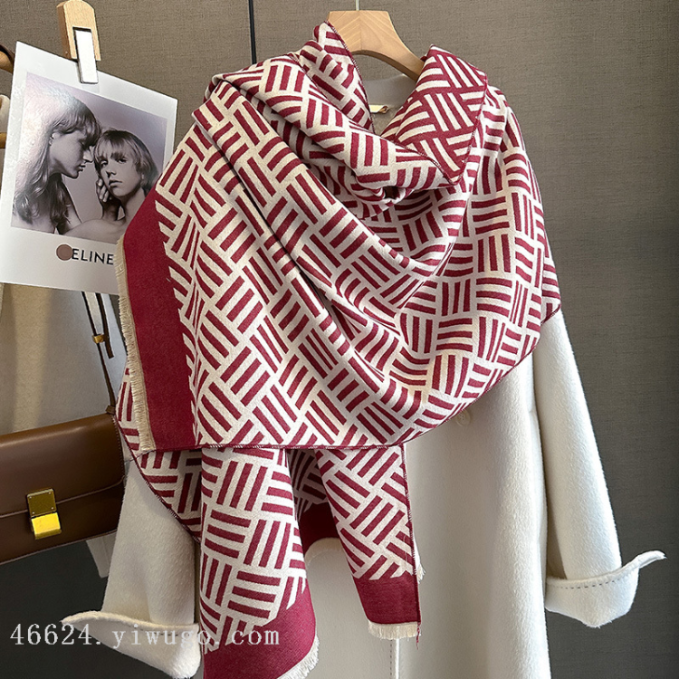 New in-stock cross-border scarves wholesale, e-commerce live streaming supply, high-speed jacquard jacquard details Picture