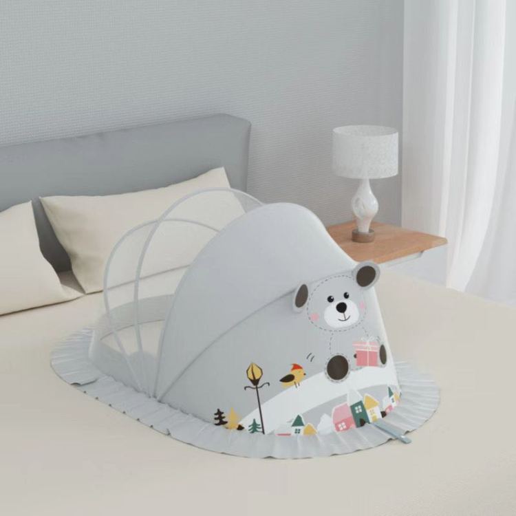 Cartoon baby mosquito net, full-coverage yurt for baby cribs, foldable universal mosquito repellent for infants and toddlers Application Scenario