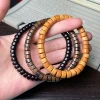 Sandalwood, green sandalwood, black sandalwood, agarwood, small wooden tablets, Buddhist prayer beads, sandalwood simple single-circle small bracelets wholesale Specification image
