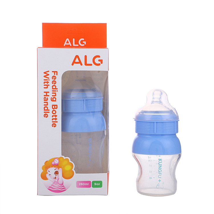 ALG婴儿宝宝宽口奶瓶新生儿喂养喝水pp奶瓶母婴用品120ml 240ml白底实物图