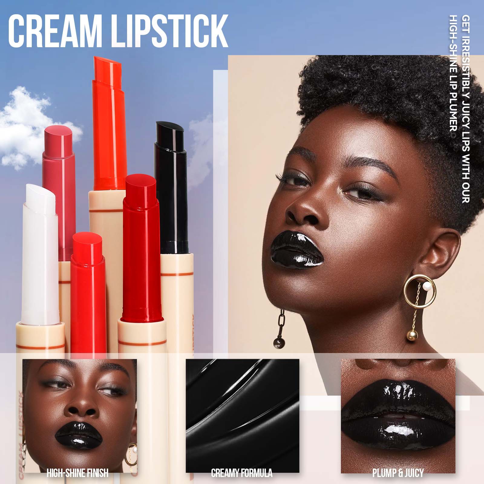 Press the mirror watercolor lip gloss, moisturizing and nourishing solid lip balm Item Picture