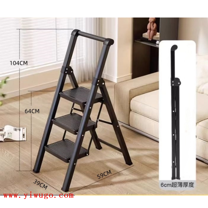 Multi-functional four-step ladder, insulated safety ladder, black household, industrial, durable and portable tool Specification image