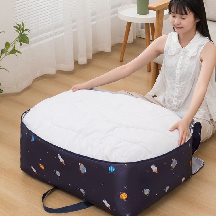 Three-piece set of household quilt storage bags, Oxford cloth thickened waterproof cotton quilt, clothes, luggage, moving packing and storage bag Application Scenario