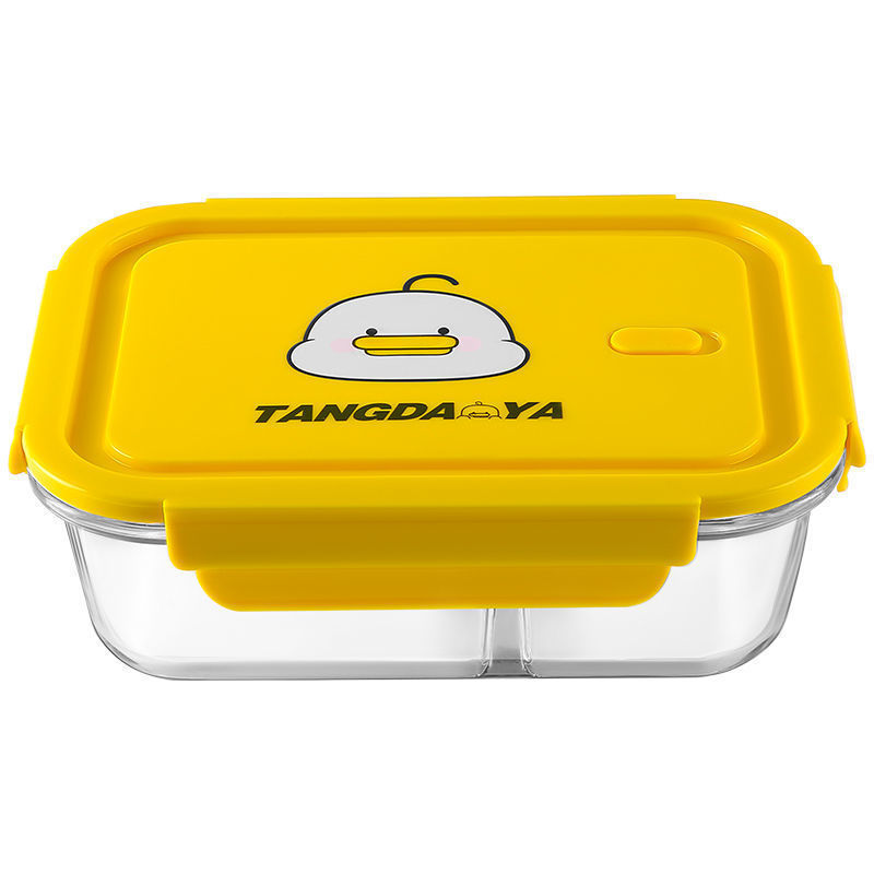 Heat-resistant glass lunch box, refrigerator, double-layer microwave oven, fresh, office worker, adult, fresh-keeping fruit with lid and sealed Item Picture