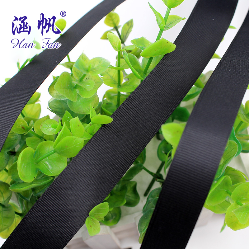 Factory direct sales of 0.3-6cm black ribbed tape, threaded tape, black plain weave tape and polyester bags Specification image