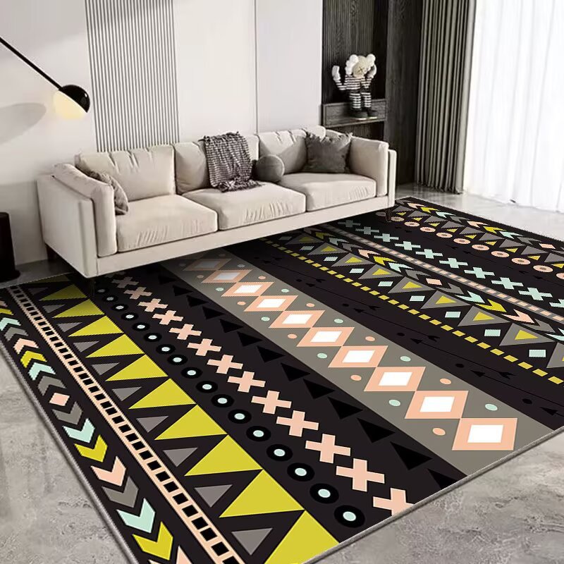 Cross-border modern and simple living room faux cashmere carpet, bedroom, Moroccan household, large area full bedding edge carpet factory Item Picture
