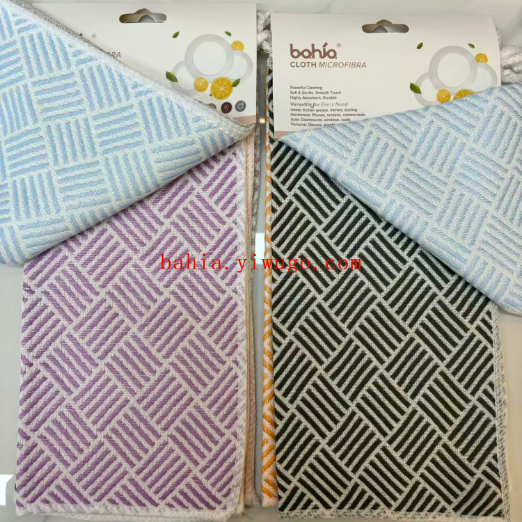 5-piece diagonal striped diamond-shaped dishcloths for stain removal and oil absorption, scouring pads for kitchenware and stove cleaning, bahia Specification image