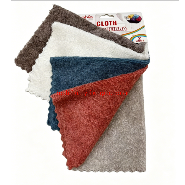 bahia Polka dot double-sided microfiber cleaning cloth, kitchen oil stain remover and absorbent cloth, Super strong oil stain removal Item Picture