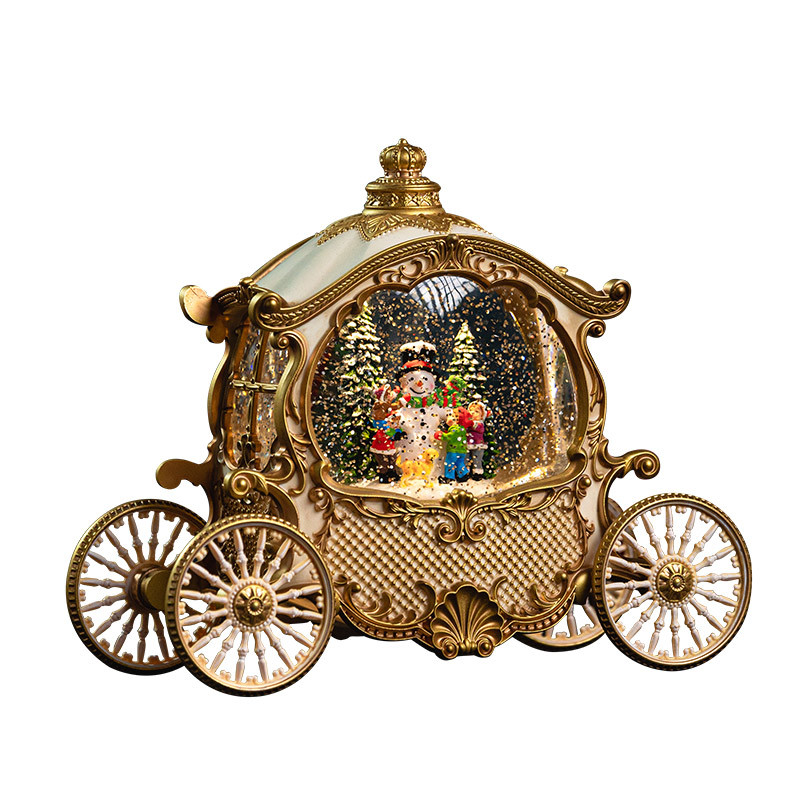 High-end Christmas pumpkin carriage, old man wind lantern, music box, music box decoration, birthday gift, display item, gift crystal Application Scenario