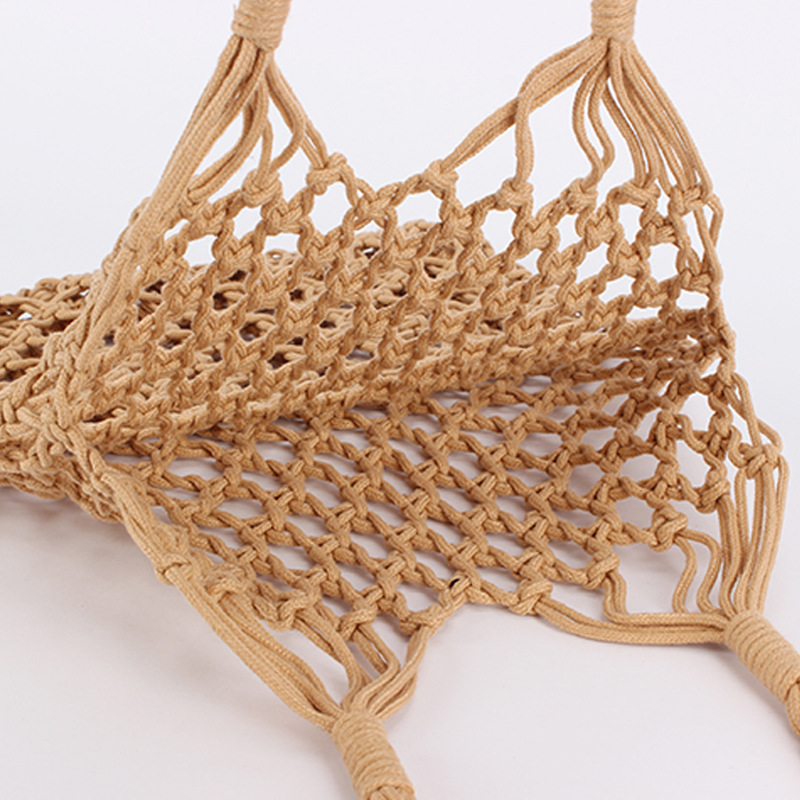 Korean InS-style hollowed-out net bag, summer laid-back vacation style fishing net bag, cotton thread woven bag, beach bag, single-shoulder bag. Box size: 57*45*58, 90 pieces details Picture