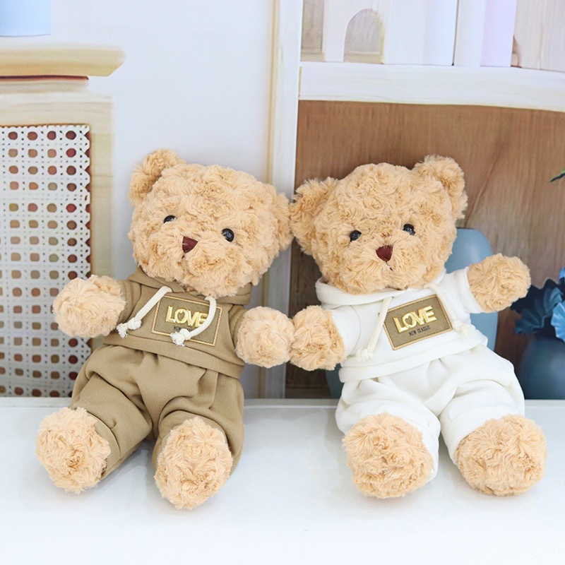 LOVE Cute dressing, heart-shaped teddy bear plush toy, claw machine doll, Jack Bear, and logo details Picture