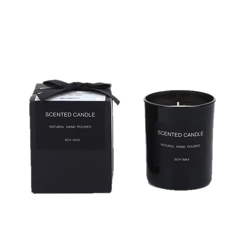Cross-border best-selling bright black glass scented candle, bow romantic gift box, smokeless soy wax scented candle Application Scenario