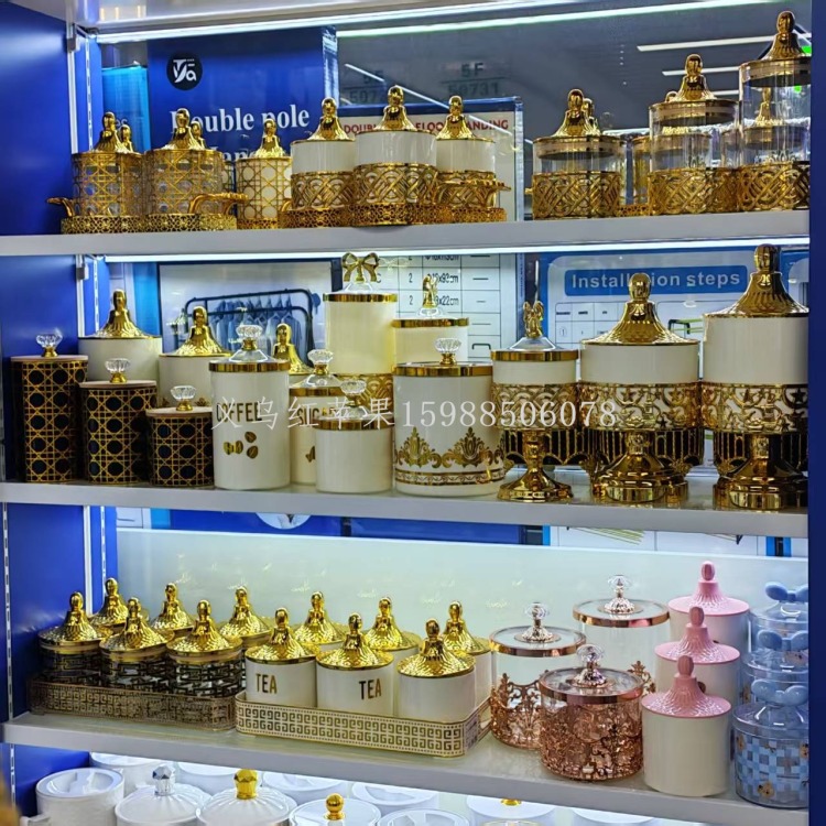 Golden double-jar ceramic decorative art piece, a blind box of Sanrio and crystal money tree decoration, a great collectible item details Picture